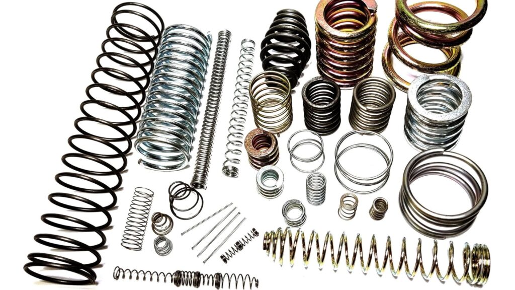 A variety of springs made of different sping materials